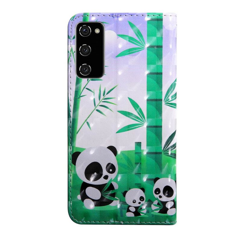 Folio-hoesje voor Samsung Galaxy S20 FE Panda-familie