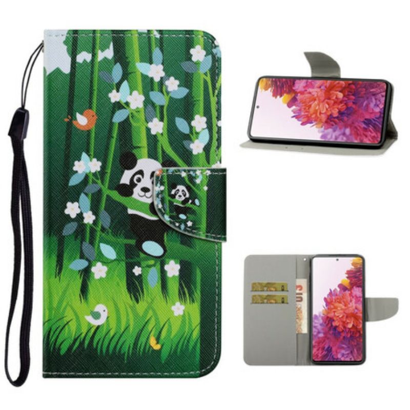 Folio-hoesje voor Samsung Galaxy S20 FE Panda Wandeling