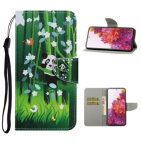 Folio-hoesje voor Samsung Galaxy S20 FE Panda Wandeling