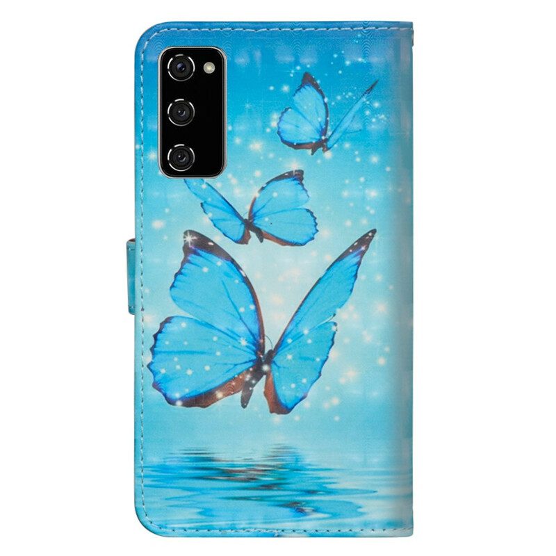 Folio-hoesje voor Samsung Galaxy S20 FE Vliegende Blauwe Vlinders