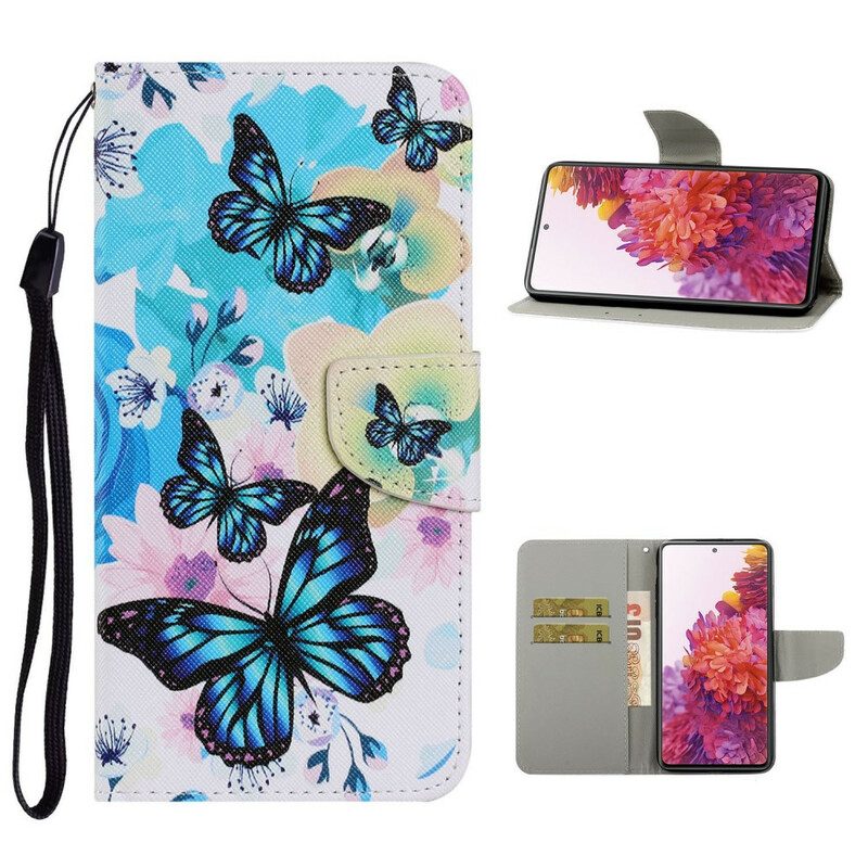 Folio-hoesje voor Samsung Galaxy S20 FE Vlinders En Zomerbloemen