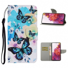 Folio-hoesje voor Samsung Galaxy S20 FE Vlinders En Zomerbloemen