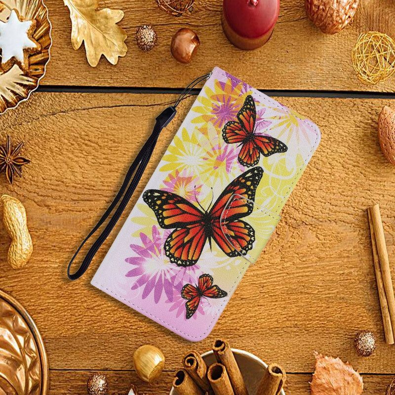 Folio-hoesje voor Samsung Galaxy S20 FE Vlinders En Zomerbloemen