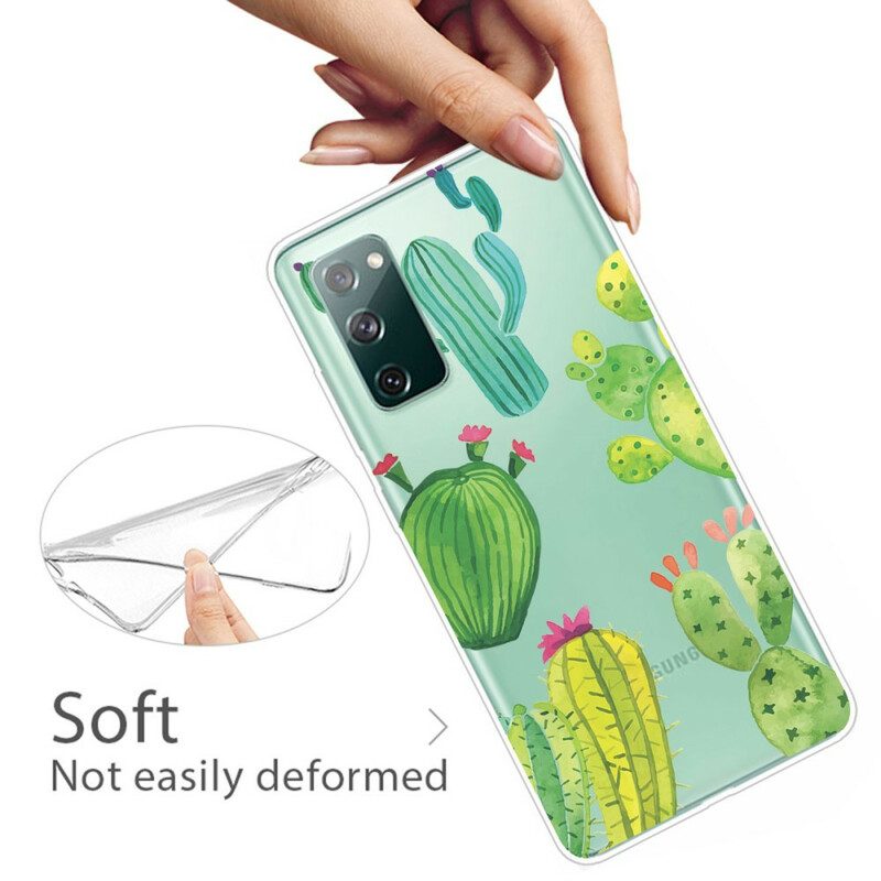 Hoesje voor Samsung Galaxy S20 FE Aquarel Cactussen