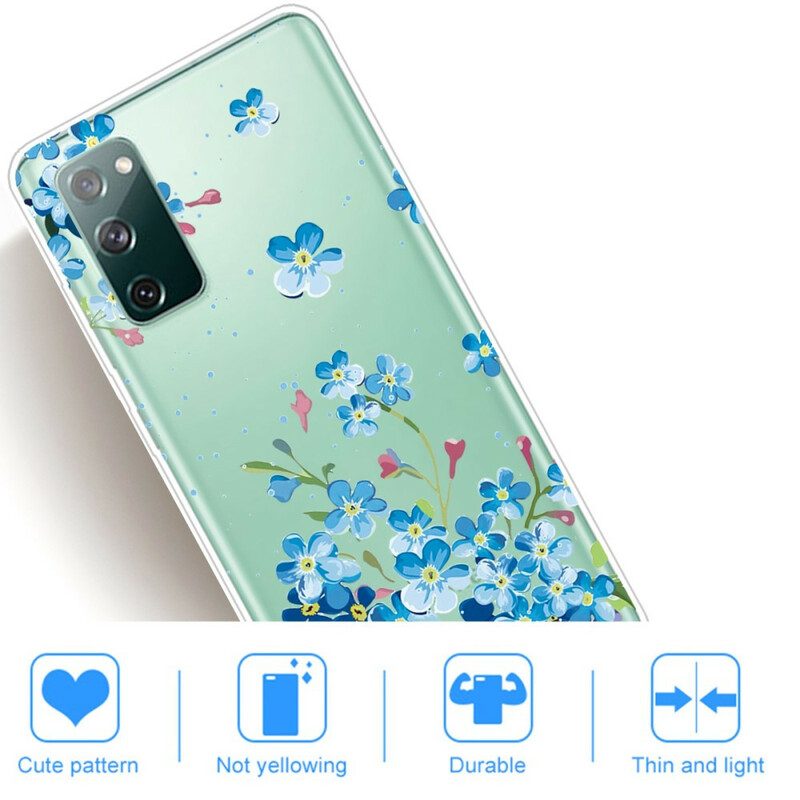 Hoesje voor Samsung Galaxy S20 FE Blauwe Bloemen