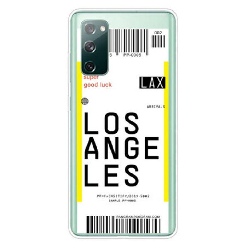 Hoesje voor Samsung Galaxy S20 FE Instapkaart Naar Los Angeles