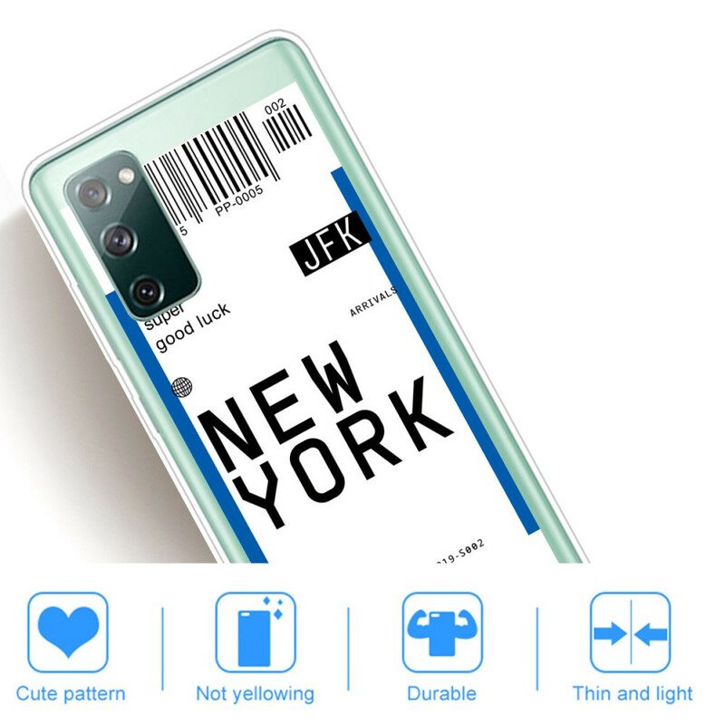 Hoesje voor Samsung Galaxy S20 FE Instapkaart Naar New York