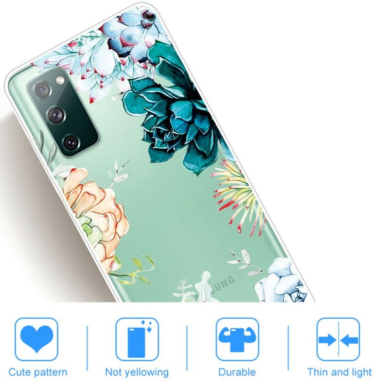 Hoesje voor Samsung Galaxy S20 FE Naadloze Aquarel Bloemen