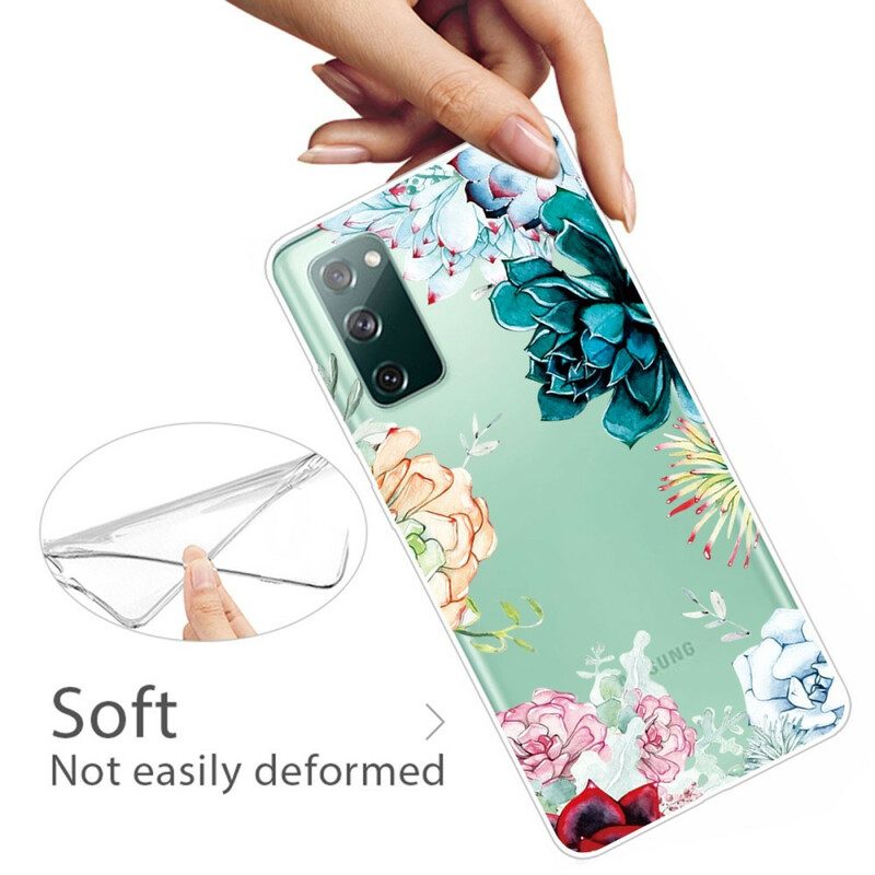 Hoesje voor Samsung Galaxy S20 FE Naadloze Aquarel Bloemen