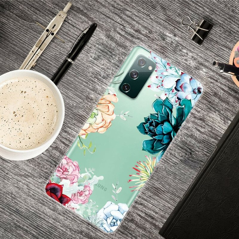 Hoesje voor Samsung Galaxy S20 FE Naadloze Aquarel Bloemen