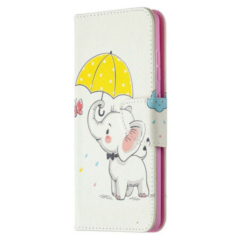 Leren Hoesje voor Samsung Galaxy S20 FE Baby Olifant