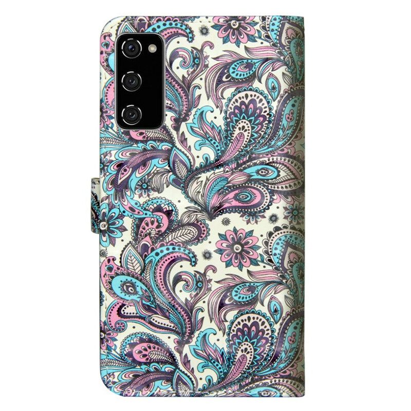 Leren Hoesje voor Samsung Galaxy S20 FE Bloemen Patronen