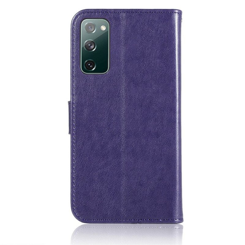 Leren Hoesje voor Samsung Galaxy S20 FE Dromenvanger Uil Met Leereffect