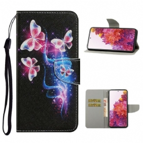 Leren Hoesje voor Samsung Galaxy S20 FE Magische Vlinders