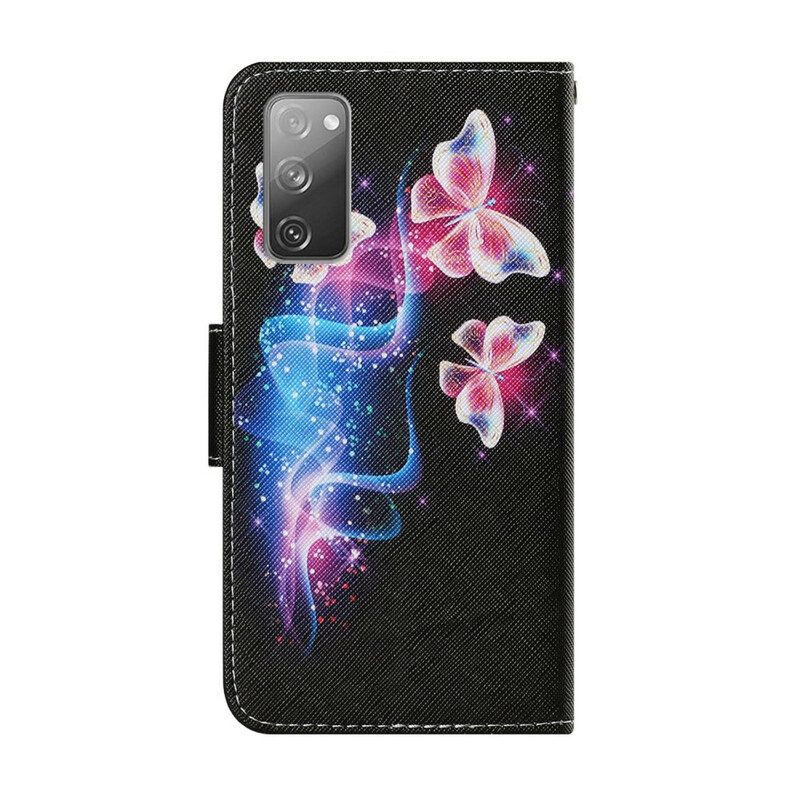 Leren Hoesje voor Samsung Galaxy S20 FE Magische Vlinders