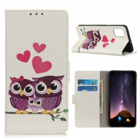 Leren Hoesje voor Samsung Galaxy S20 FE Uil Familie