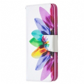 Leren Hoesje voor Samsung Galaxy S20 FE Waterverf Bloem