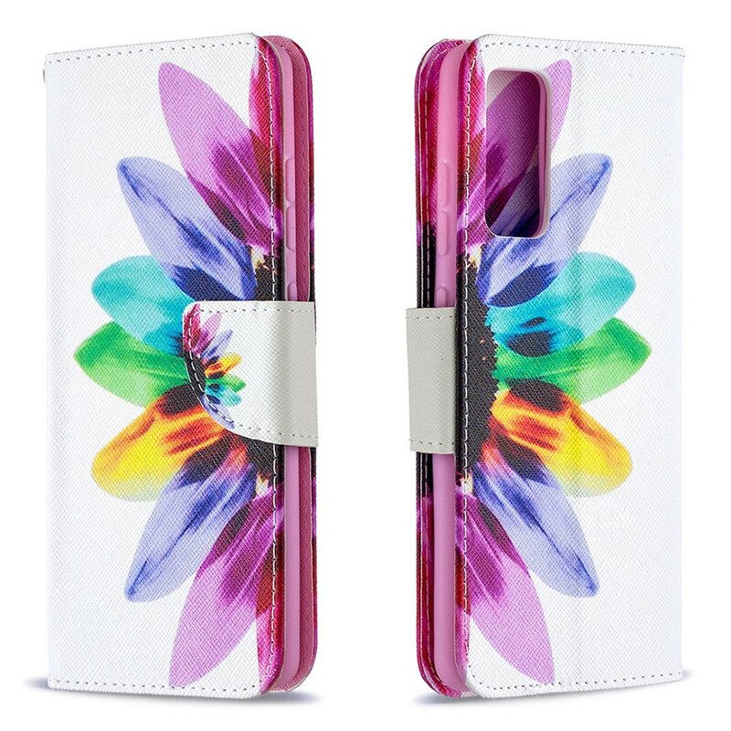 Leren Hoesje voor Samsung Galaxy S20 FE Waterverf Bloem