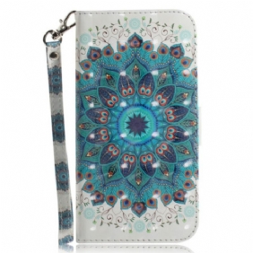 Flip Case voor Oppo Reno 8 Pro Met Ketting Strakke Mandala