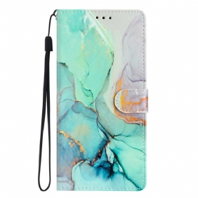 Folio-hoesje voor Oppo Reno 8 Pro Met Ketting Marmer Strippen