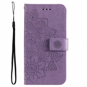 Folio-hoesje voor Oppo Reno 8 Pro Met Ketting Strakke Bloemen