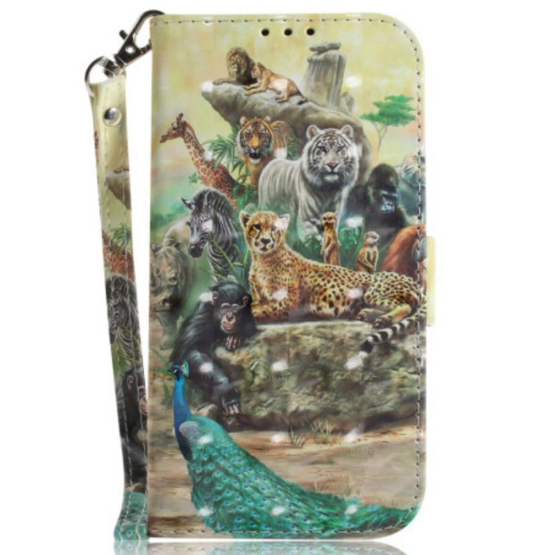 Folio-hoesje voor Oppo Reno 8 Pro Safari Dieren Met Lanyard