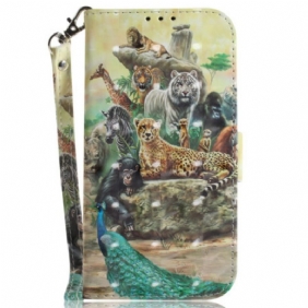 Folio-hoesje voor Oppo Reno 8 Pro Safari Dieren Met Lanyard