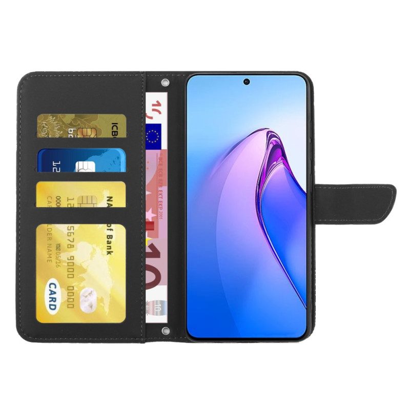 Folio-hoesje voor Oppo Reno 8 Pro Vlinders En Schouderriem