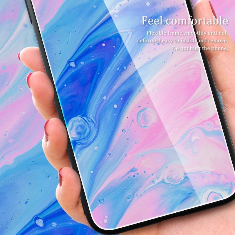 Hoesje voor Oppo Reno 8 Pro Marmeren Kleuren Gehard Glas