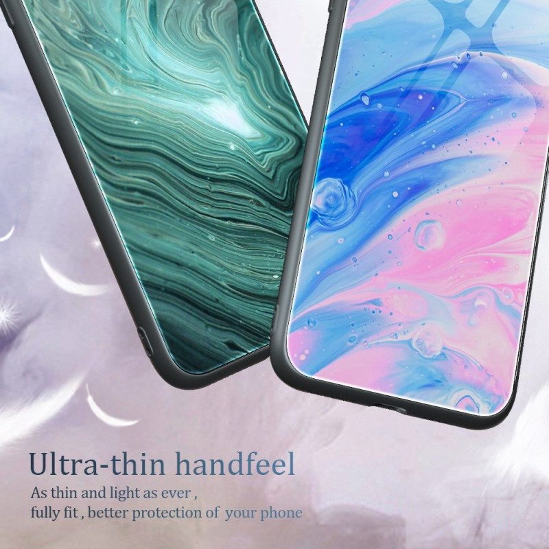 Hoesje voor Oppo Reno 8 Pro Marmeren Kleuren Gehard Glas