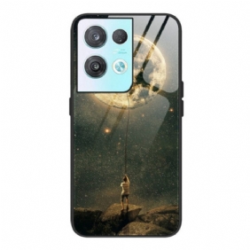 Hoesje voor Oppo Reno 8 Pro Moon Man Gehard Glas