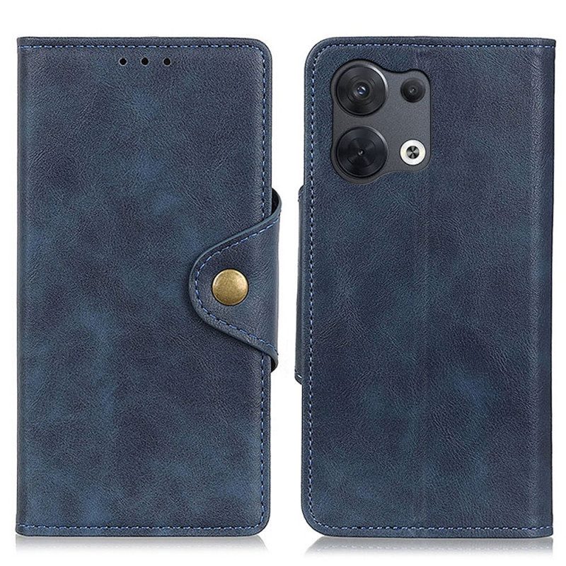 Leren Hoesje voor Oppo Reno 8 Pro Magnetische Knop