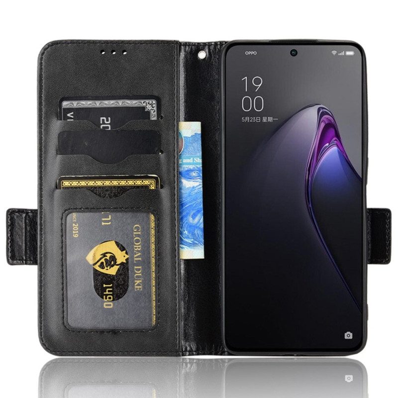 Leren Hoesje voor Oppo Reno 8 Pro Met Ketting Dubbele Riemsluiting