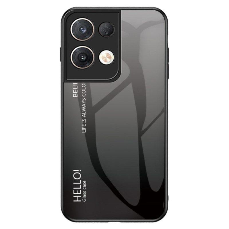 Telefoonhoesje voor Oppo Reno 8 Pro Gehard Glas Hallo