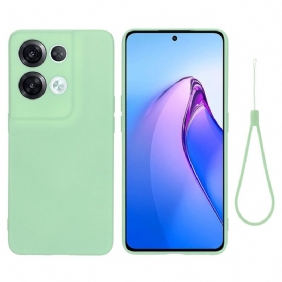 Telefoonhoesje voor Oppo Reno 8 Pro Met Ketting Vloeibare Siliconen Met Bandjes