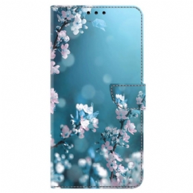 Flip Case Leren Oppo A98 5g Pruimenbloesems