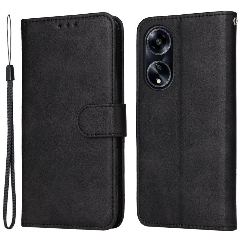 Flip Case Leren Oppo A98 5g Verenigd Met Riem