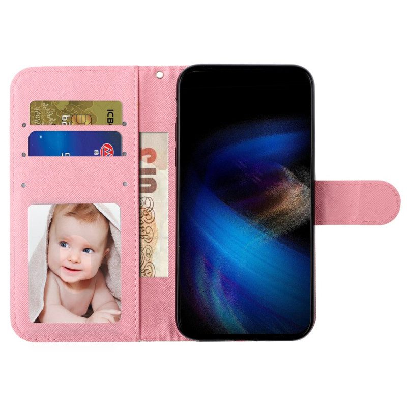 Folio-hoesje Oppo A98 5g Telefoonhoesje 3d Beer Met Riem