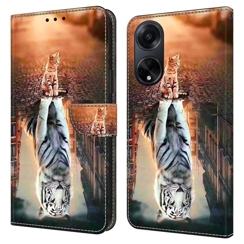 Folio-hoesje Oppo A98 5g Telefoonhoesje Kittendroom