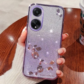 Hoesje Voor Oppo A98 5g Bloemen En Strasssteentjes Kadem