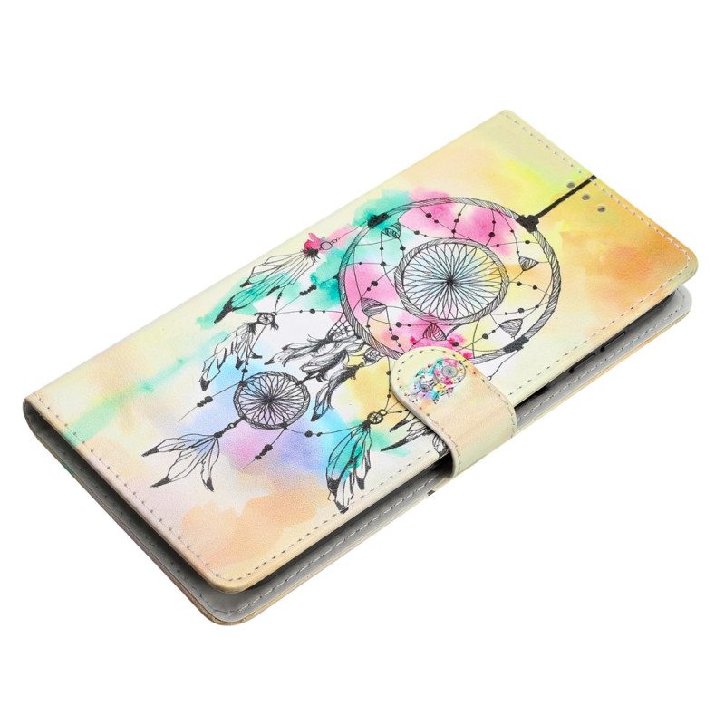 Leren Hoesje Oppo A98 5g Aquarel Dromenvanger Met Riem Bescherming Hoesje