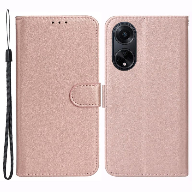 Leren Hoesje Oppo A98 5g Ledereffect Met Riem Bescherming Hoesje