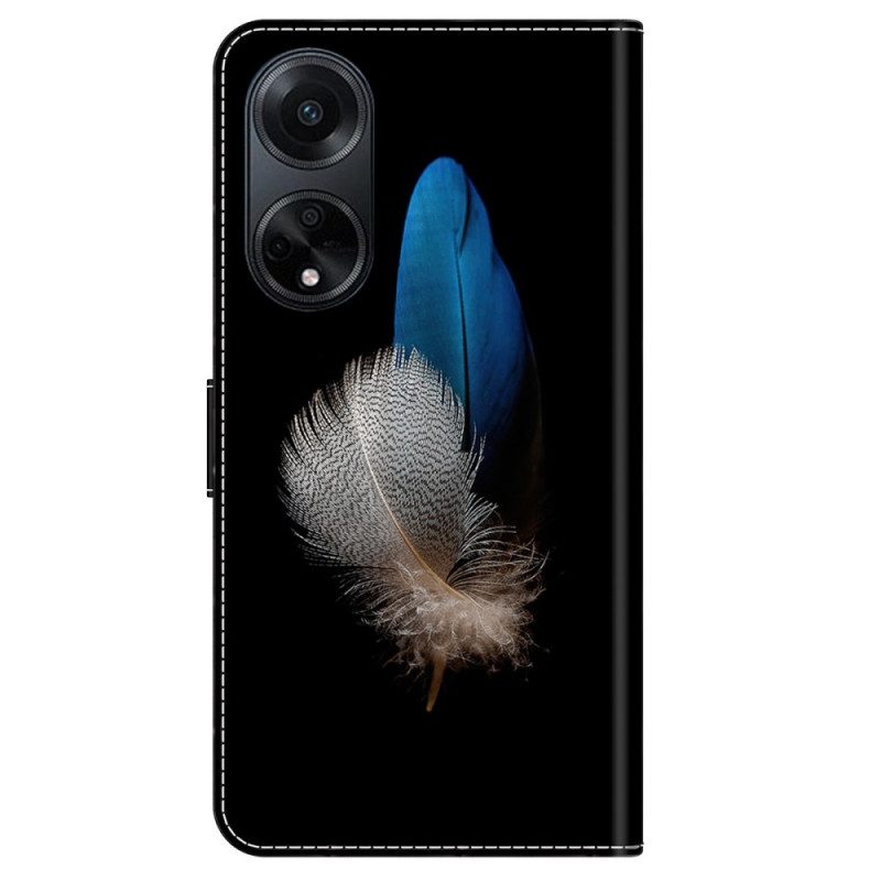 Leren Hoesje Oppo A98 5g Twee Veren