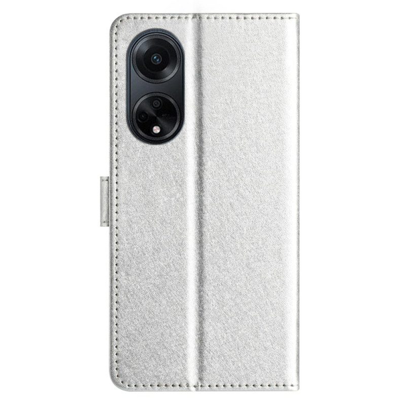 Leren Hoesje Oppo A98 5g Zijden Textuur Met Bandjes