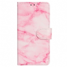 Leren Hoesje Voor Oppo A98 5g Roze Marmer