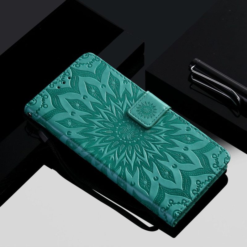 Flip Case voor Vivo Y16 Mandala Zon Met Lanyard