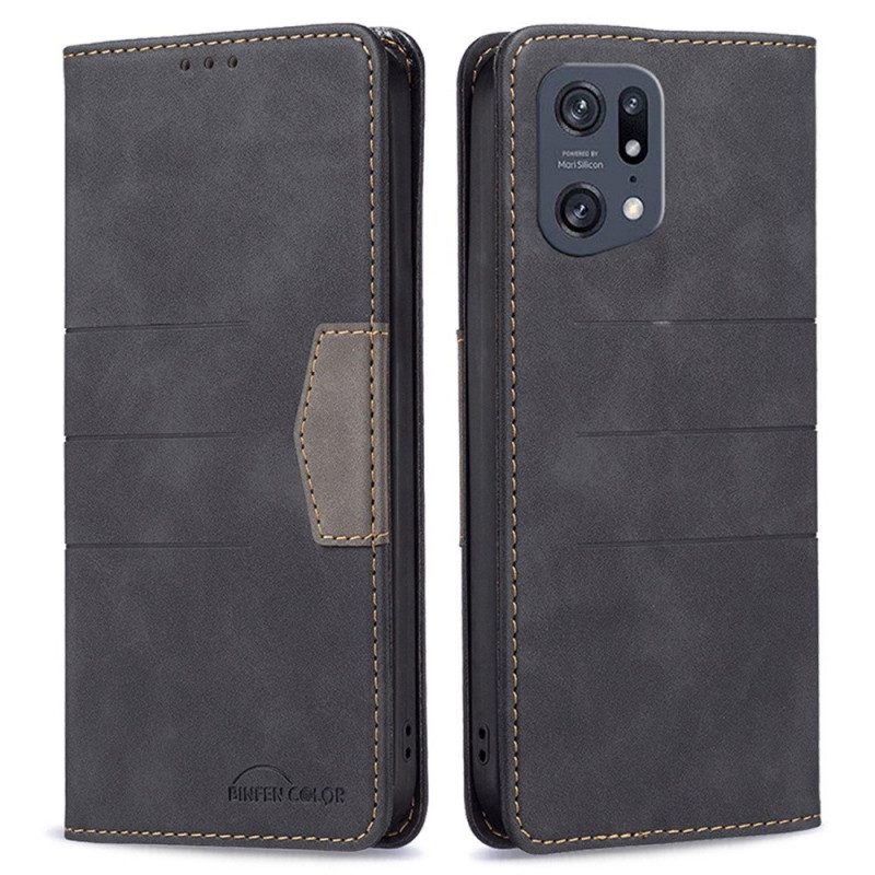 Bescherming Hoesje voor Oppo Find X5 Pro Folio-hoesje Binfen-kleur