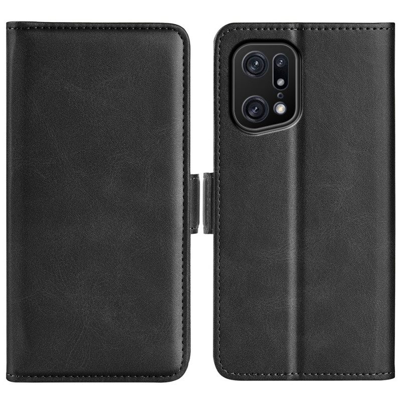 Folio-hoesje voor Oppo Find X5 Pro Dubbele Sluiting