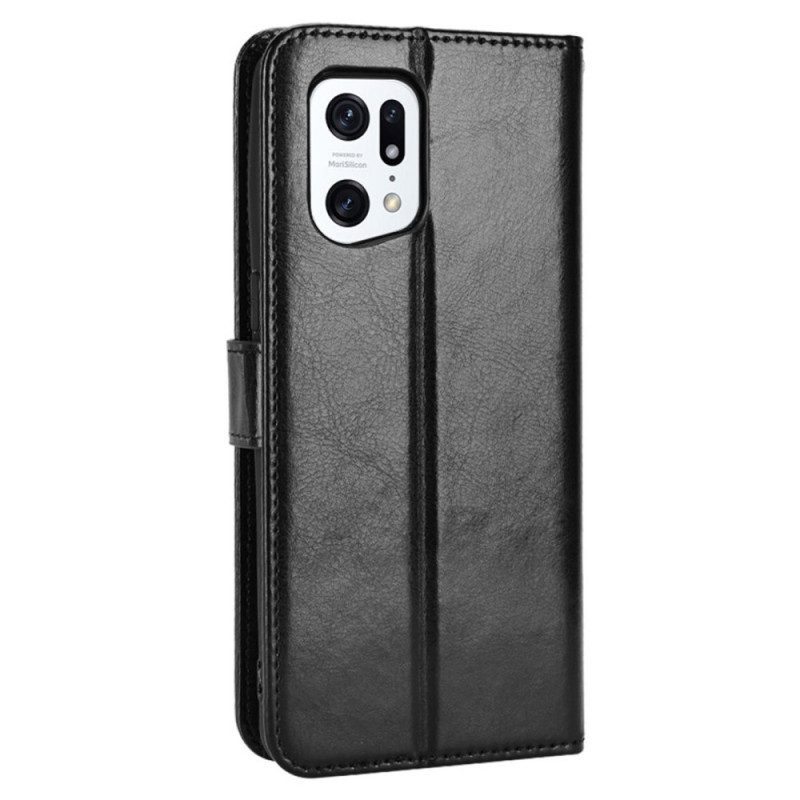 Folio-hoesje voor Oppo Find X5 Pro Flitsend Kunstleer