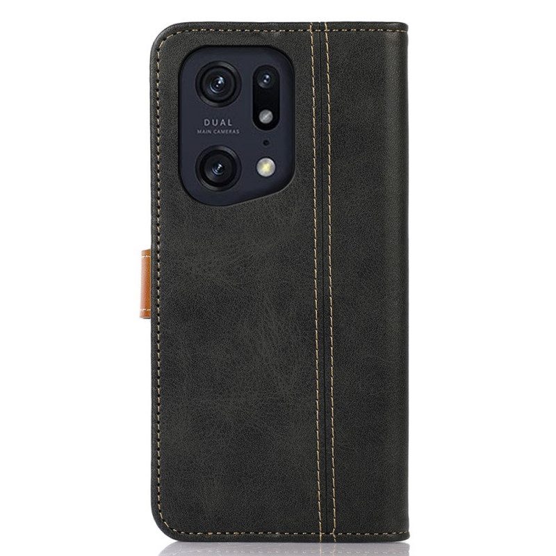 Folio-hoesje voor Oppo Find X5 Pro Geweven Band